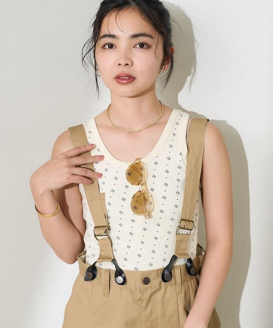 全印花針織背心