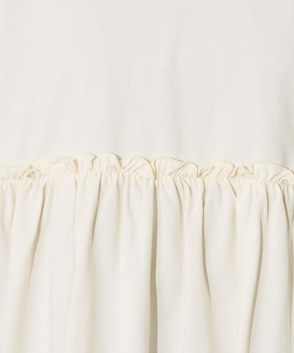 <防紫外線>多功能袖口荷葉邊短袖T恤/功能性材料拼接T恤