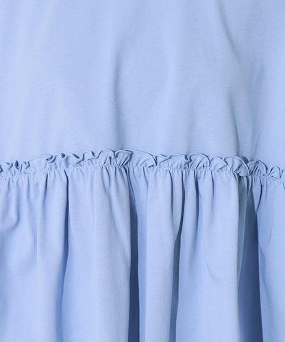 <防紫外線>多功能袖口荷葉邊短袖T恤/功能性材料拼接T恤