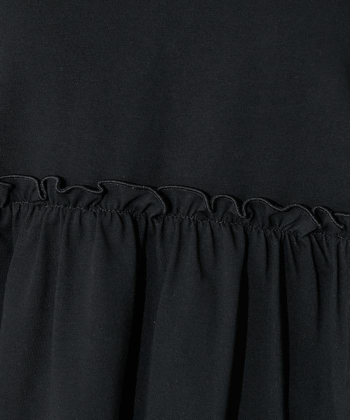 <防紫外線>多功能袖口荷葉邊短袖T恤/功能性材料拼接T恤