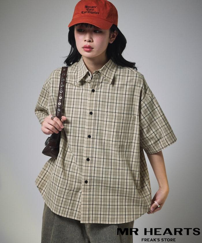 常規領短袖格子襯衫
