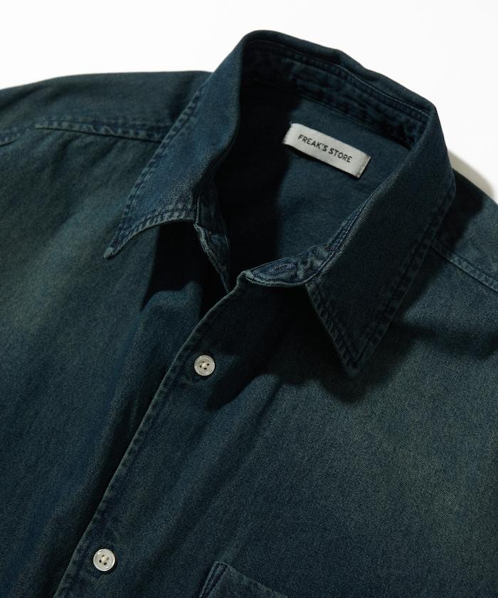 Relax Fit 舒適版型 褪色處理 常規領短袖 牛仔襯衫