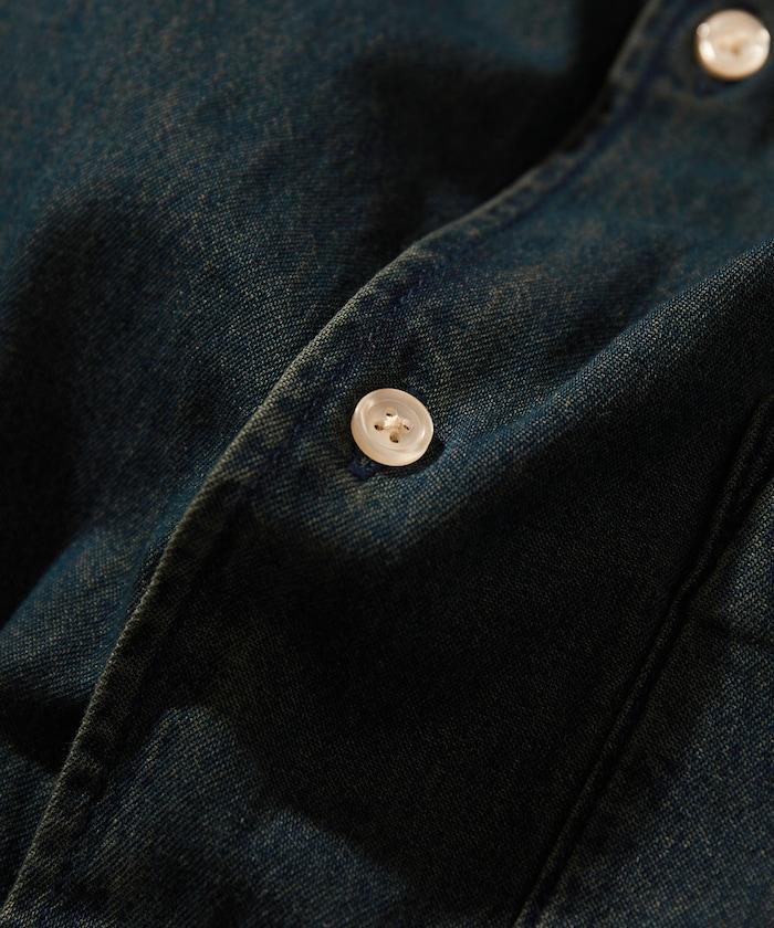 Relax Fit 舒適版型 褪色處理 常規領短袖 牛仔襯衫