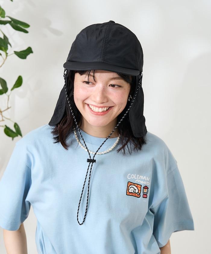【海灘&節日】防紫外線 防水尼龍 帶遮陽罩和繩子的帽子