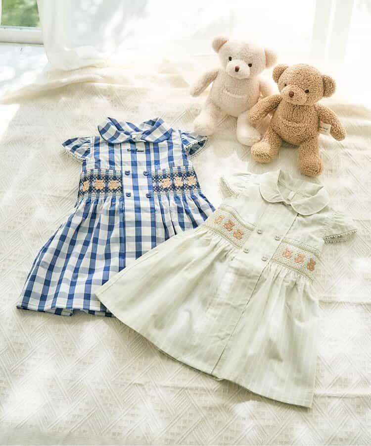 小熊 荷葉邊刺繡連衣裙