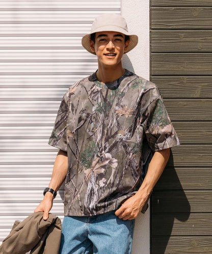 《AIR》DRY 高功能材料 7.7盎司 大尺寸 圓領口袋T恤 樹木迷彩/吸溼速幹/遮熱性UV