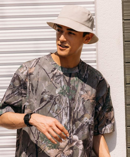 《AIR》DRY 高功能材料 7.7盎司 大尺寸 圓領口袋T恤 樹木迷彩/吸溼速幹/遮熱性UV