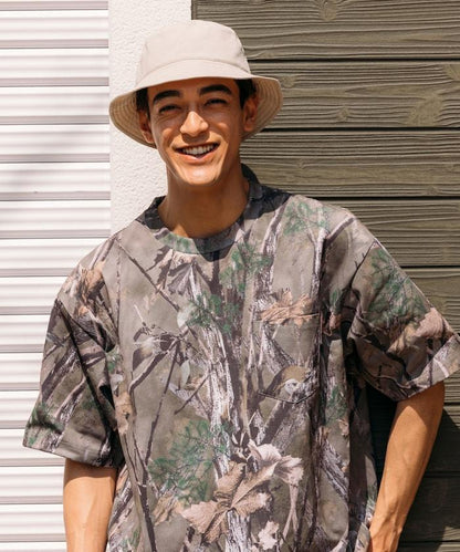 《AIR》DRY 高功能材料 7.7盎司 大尺寸 圓領口袋T恤 樹木迷彩/吸溼速幹/遮熱性UV