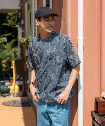 《AIR》DRY 高功能材料 7.7盎司 大尺寸 圓領口袋T恤 樹木迷彩/吸溼速幹/遮熱性UV