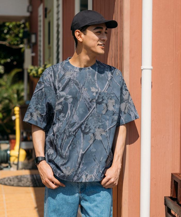 《AIR》DRY 高功能材料 7.7盎司 大尺寸 圓領口袋T恤 樹木迷彩/吸溼速幹/遮熱性UV