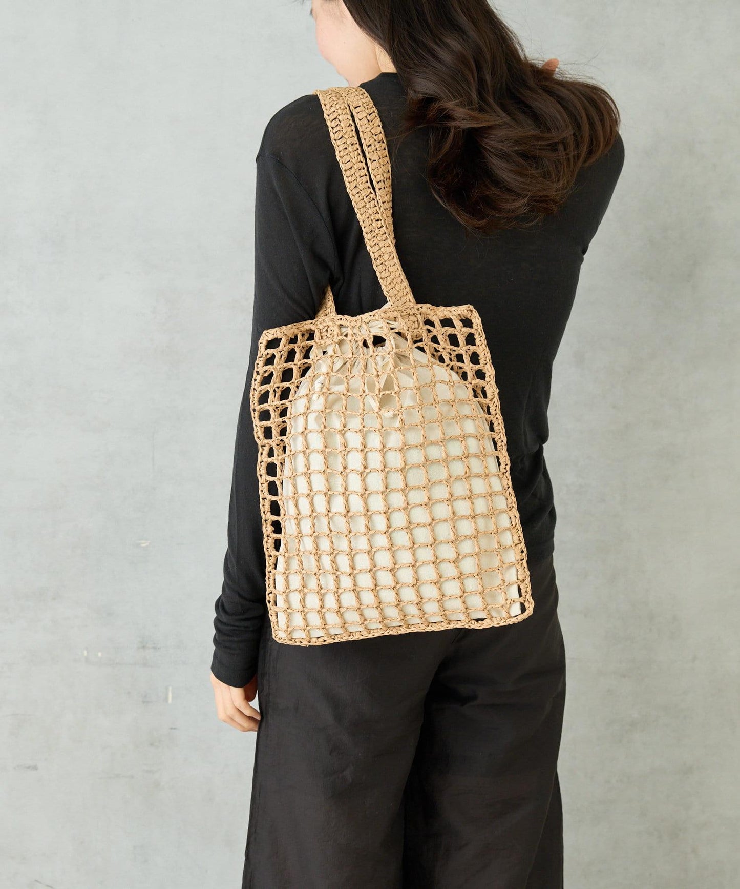 紙質手編網眼扁平包