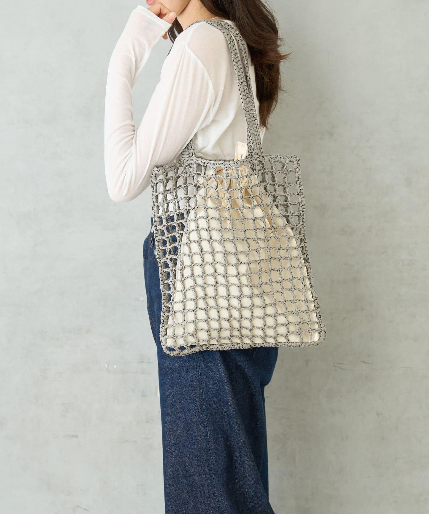 紙質手編網眼扁平包