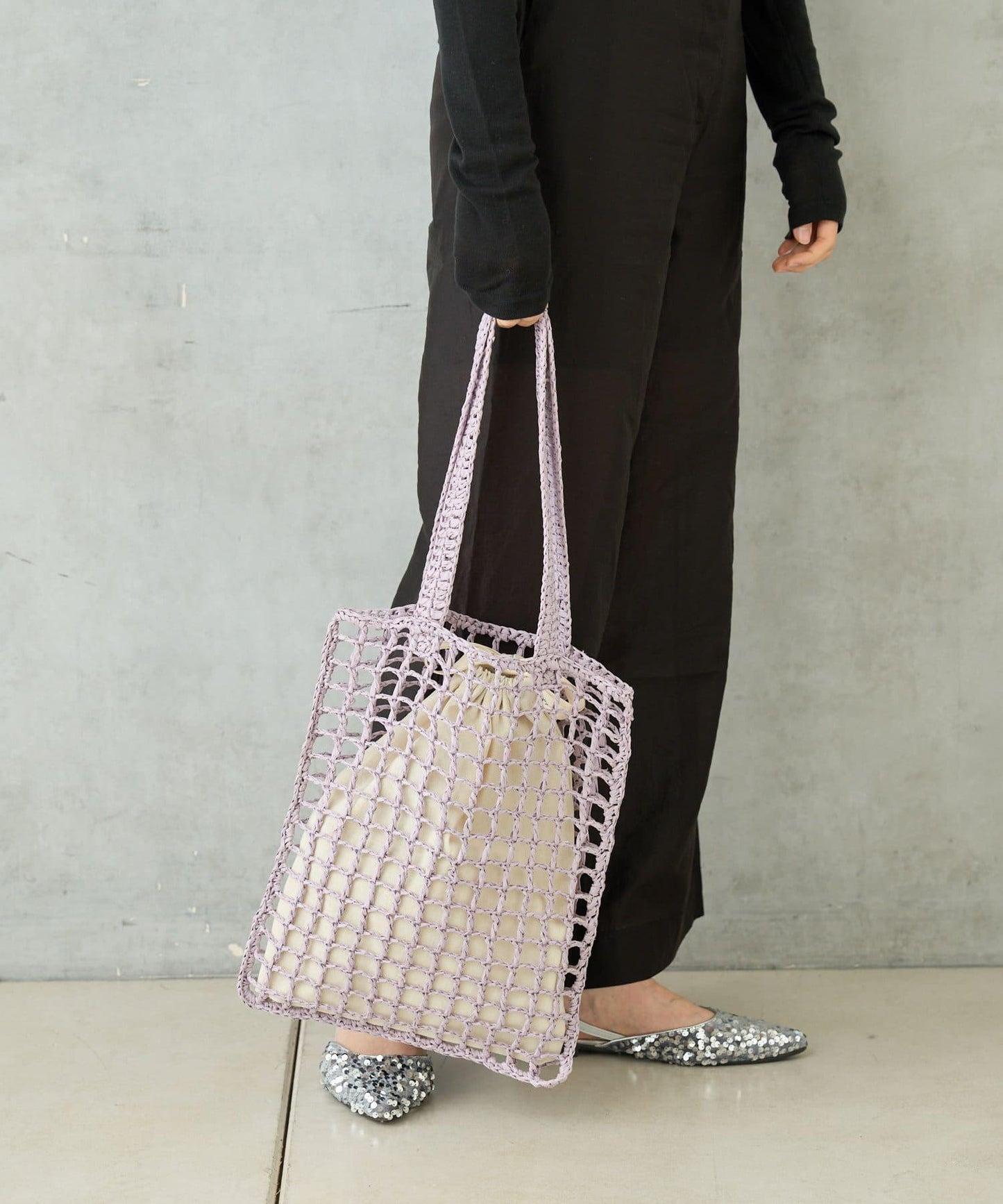 紙質手編網眼扁平包