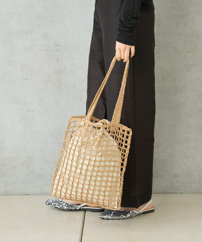 紙質手編網眼扁平包