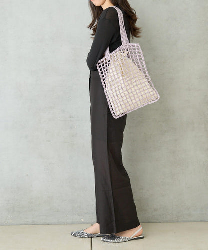 紙質手編網眼扁平包