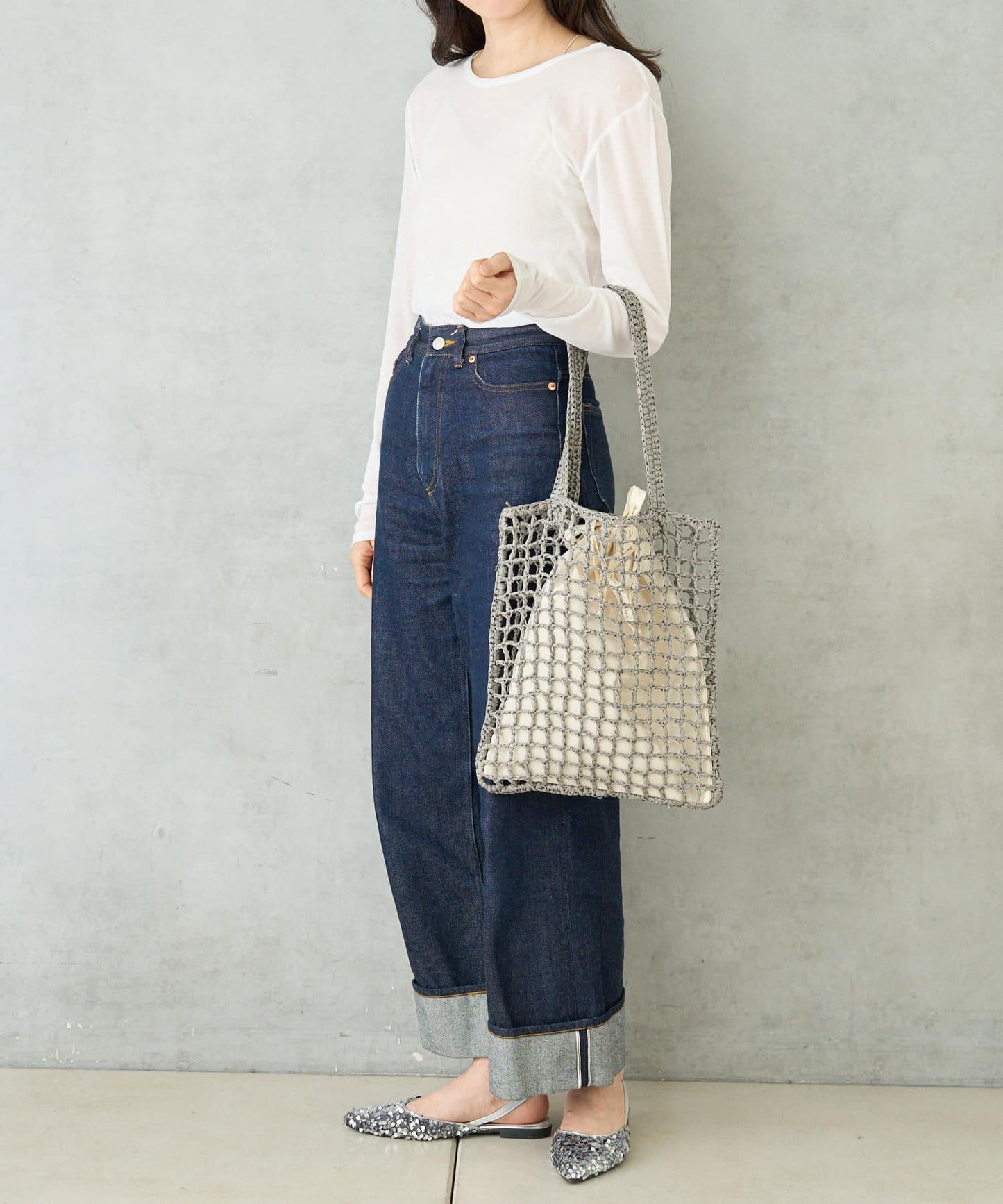 紙質手編網眼扁平包