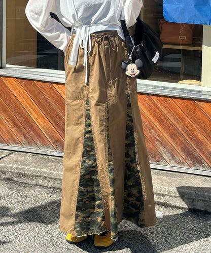 迷彩圖案拼接軍裝裙