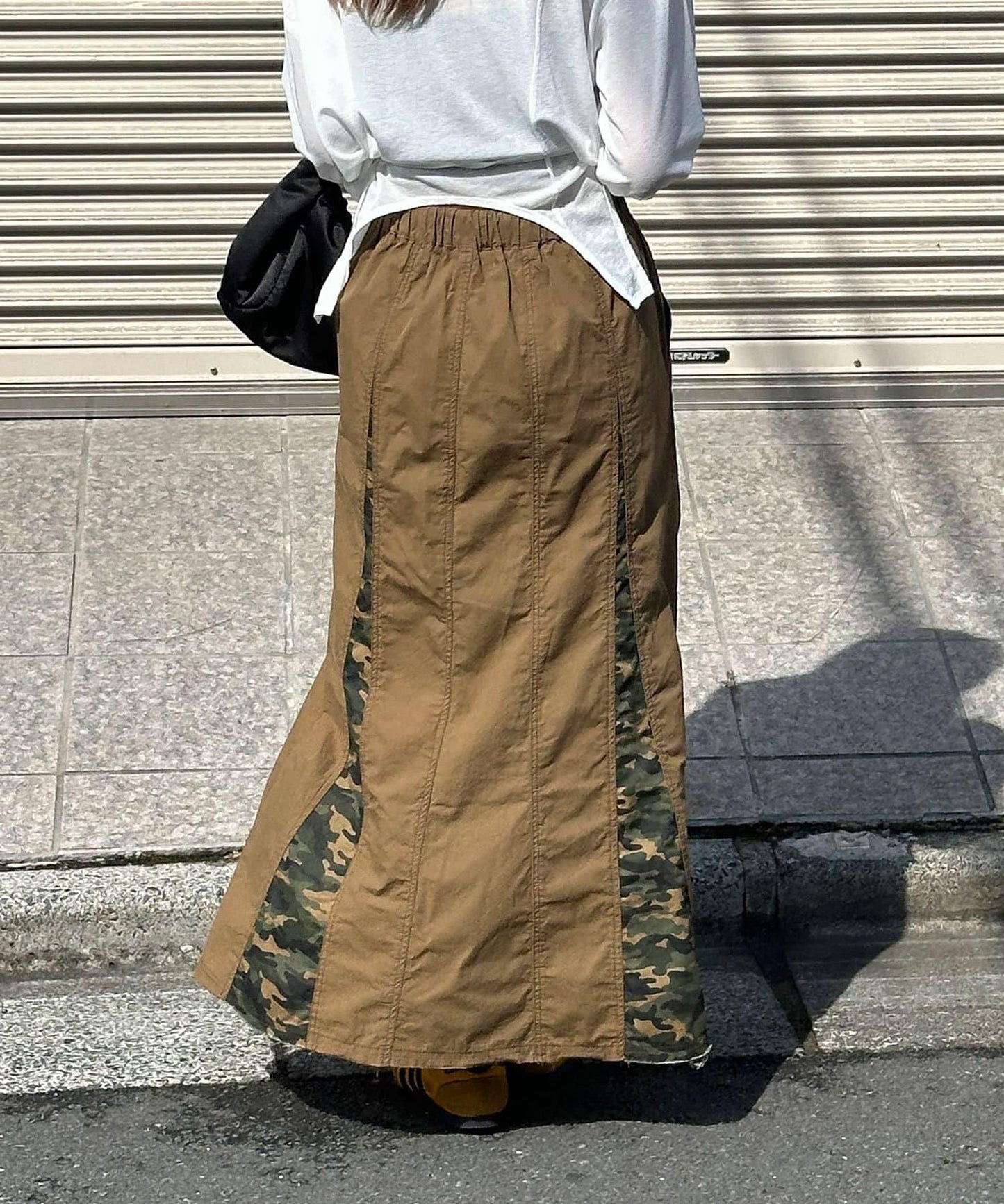 迷彩圖案拼接軍裝裙