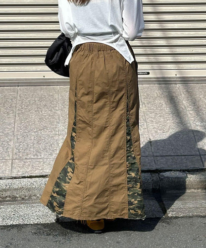 迷彩圖案拼接軍裝裙
