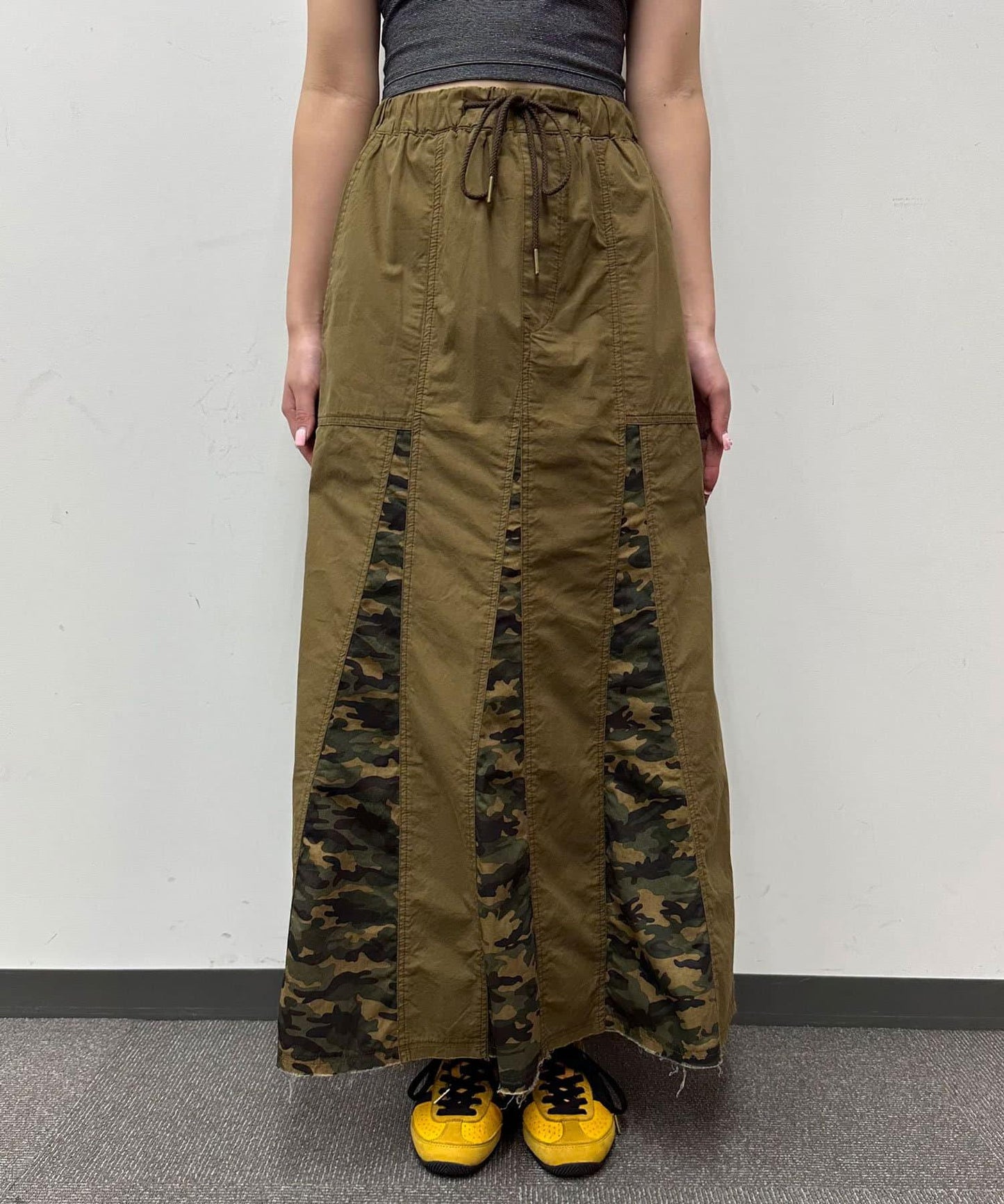 迷彩圖案拼接軍裝裙