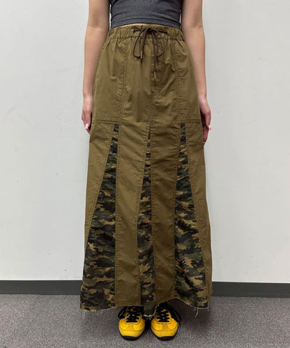 迷彩圖案拼接軍裝裙