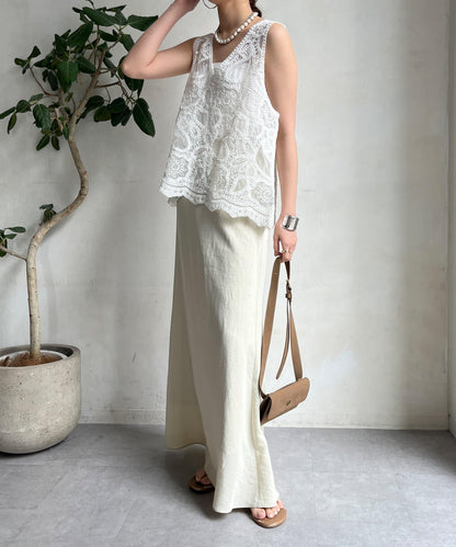 刺繡前後兩用蕾絲背心