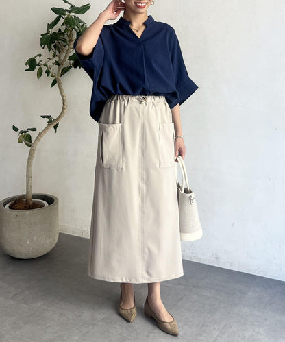 亞麻質感捲袖翻領襯衫