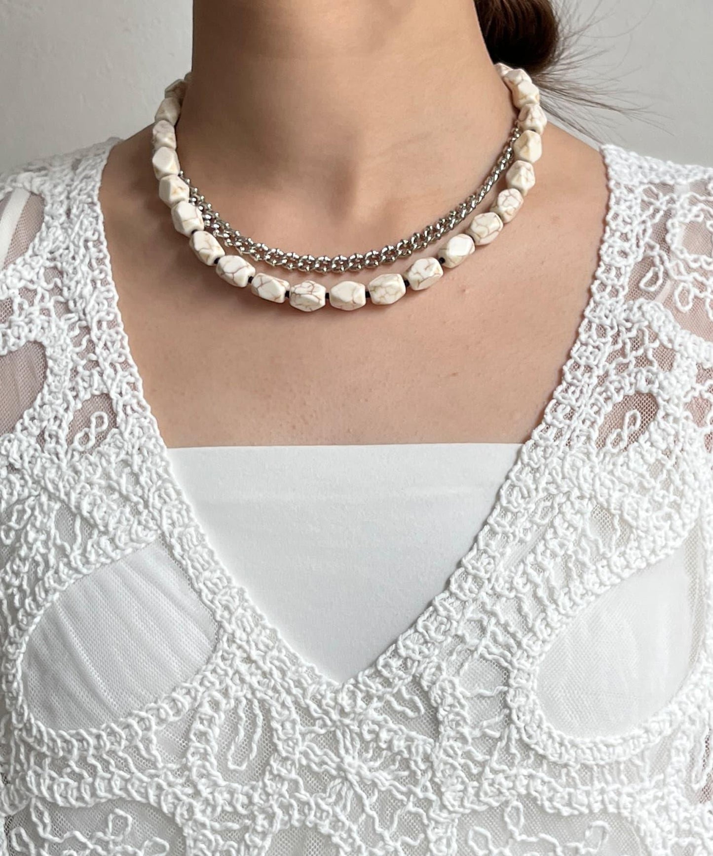 刺繡前後兩用蕾絲背心