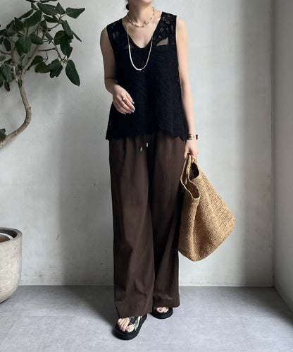 刺繡前後兩用蕾絲背心