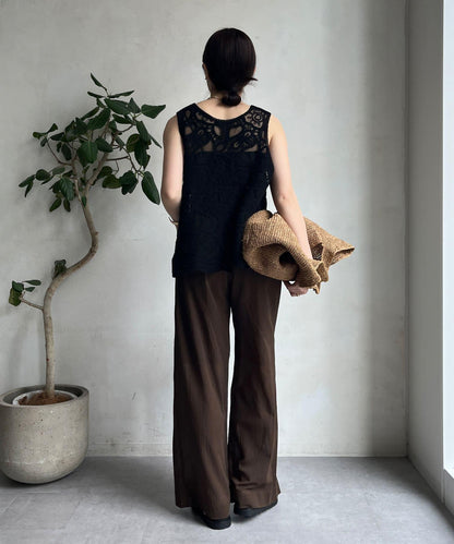 刺繡前後兩用蕾絲背心