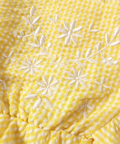 【連衣裙】紐約刺繡格子連體褲