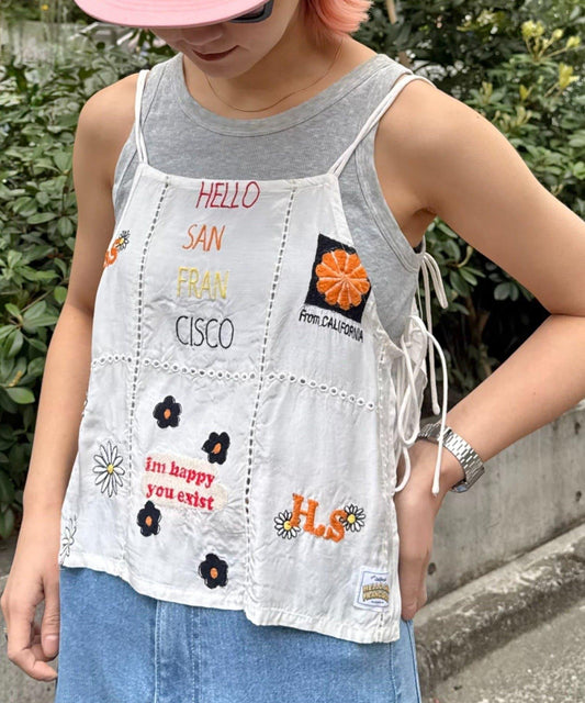【HELLO.SANFRANCISCO/哈羅舊金山】原刺繡緞面吊帶