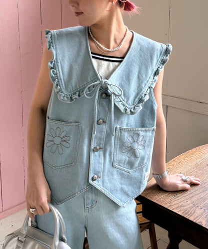 【HELLO.SANFRANCISCO】領口可拆卸牛仔馬甲