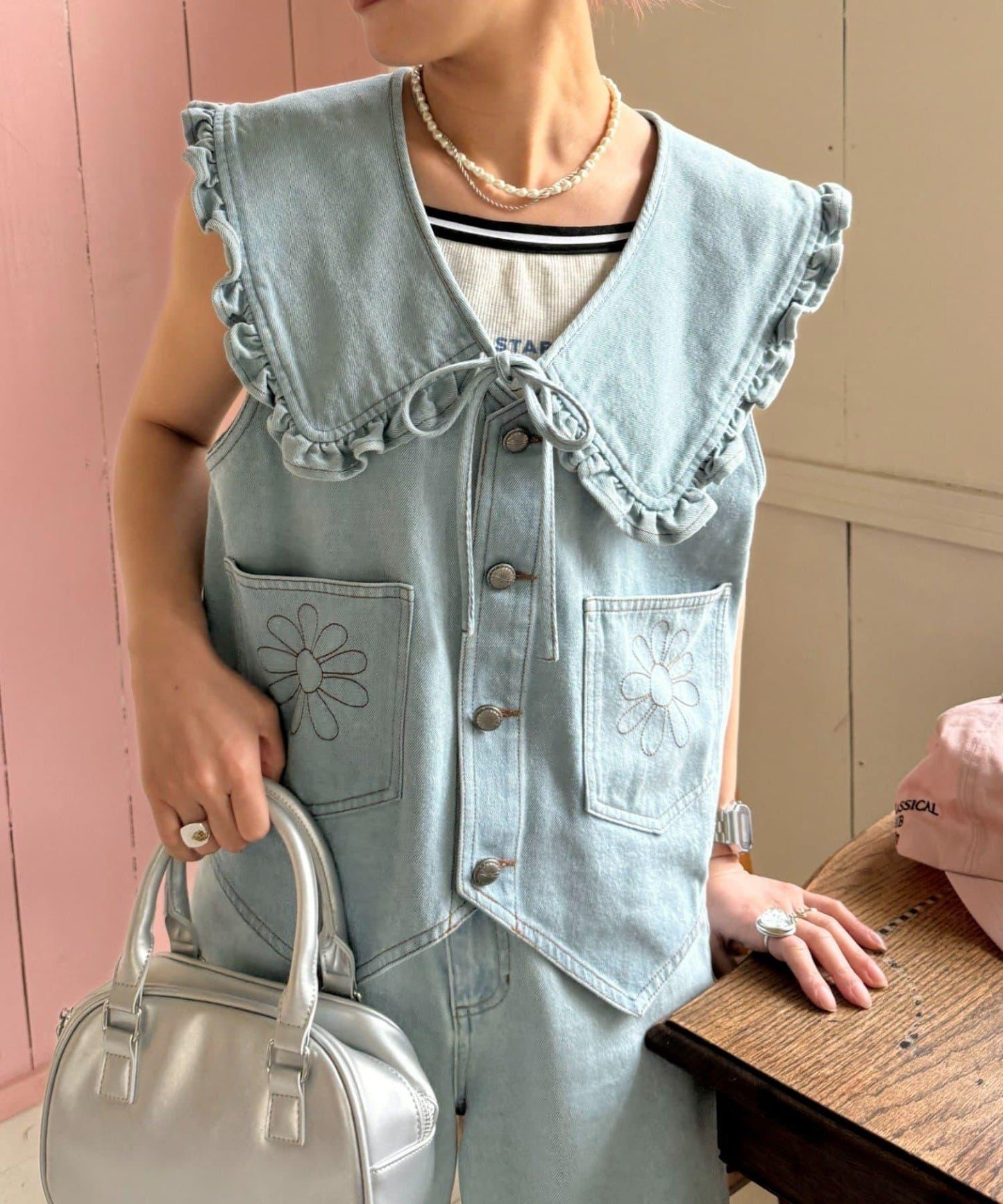 【HELLO.SANFRANCISCO】領口可拆卸牛仔馬甲