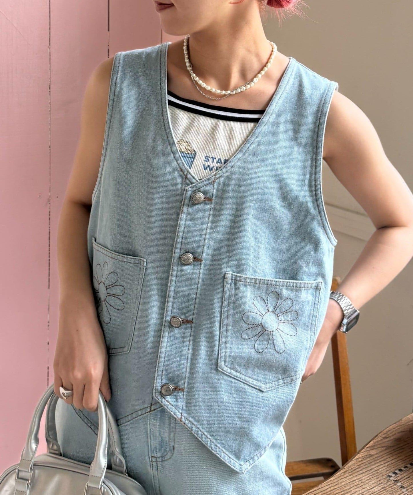 【HELLO.SANFRANCISCO】領口可拆卸牛仔馬甲