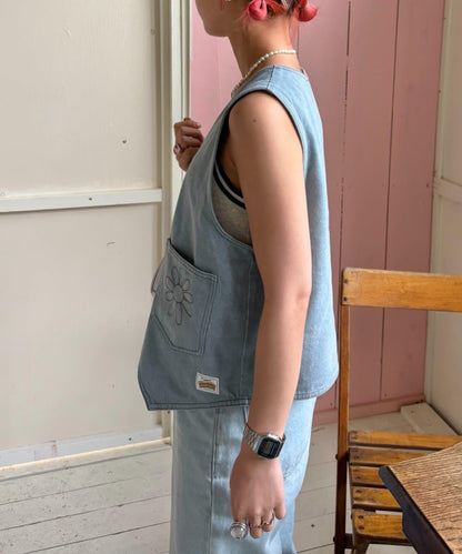 【HELLO.SANFRANCISCO】領口可拆卸牛仔馬甲