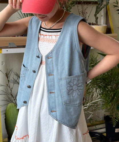 【HELLO.SANFRANCISCO】領口可拆卸牛仔馬甲