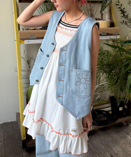 【HELLO.SANFRANCISCO】領口可拆卸牛仔馬甲