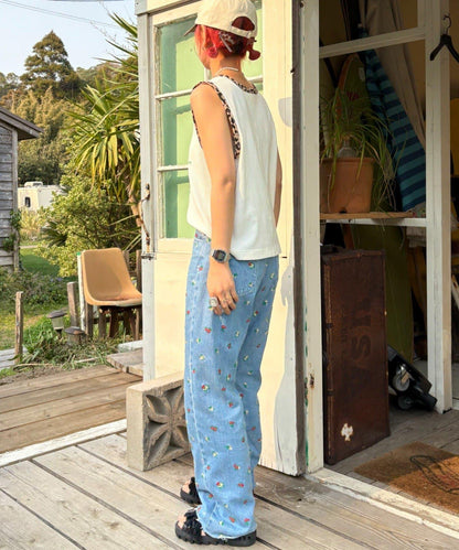 【HELLO.SANFRANCISCO】混搭豹紋拼接細管背心