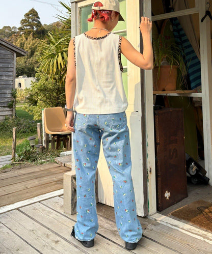 【HELLO.SANFRANCISCO】混搭豹紋拼接細管背心