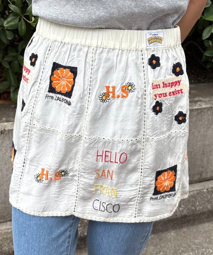 【HELLO.SANFRANCISCO/哈羅舊金山】原刺繡卷邊裙