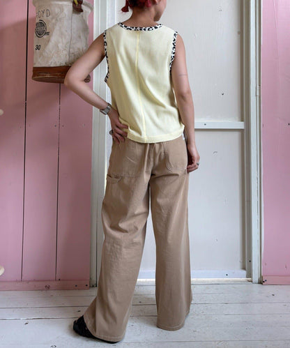 【HELLO.SANFRANCISCO】混搭豹紋拼接細管背心