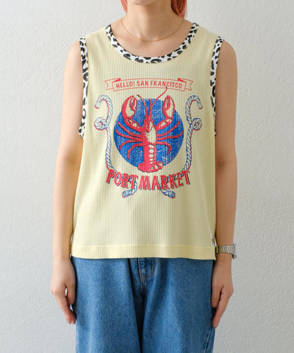 【HELLO.SANFRANCISCO】混搭豹紋拼接細管背心