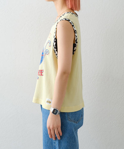 【HELLO.SANFRANCISCO】混搭豹紋拼接細管背心