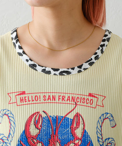 【HELLO.SANFRANCISCO】混搭豹紋拼接細管背心