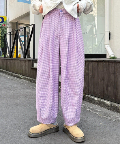 【HELLO.SANFRANCISCO】格子印花休閒褲