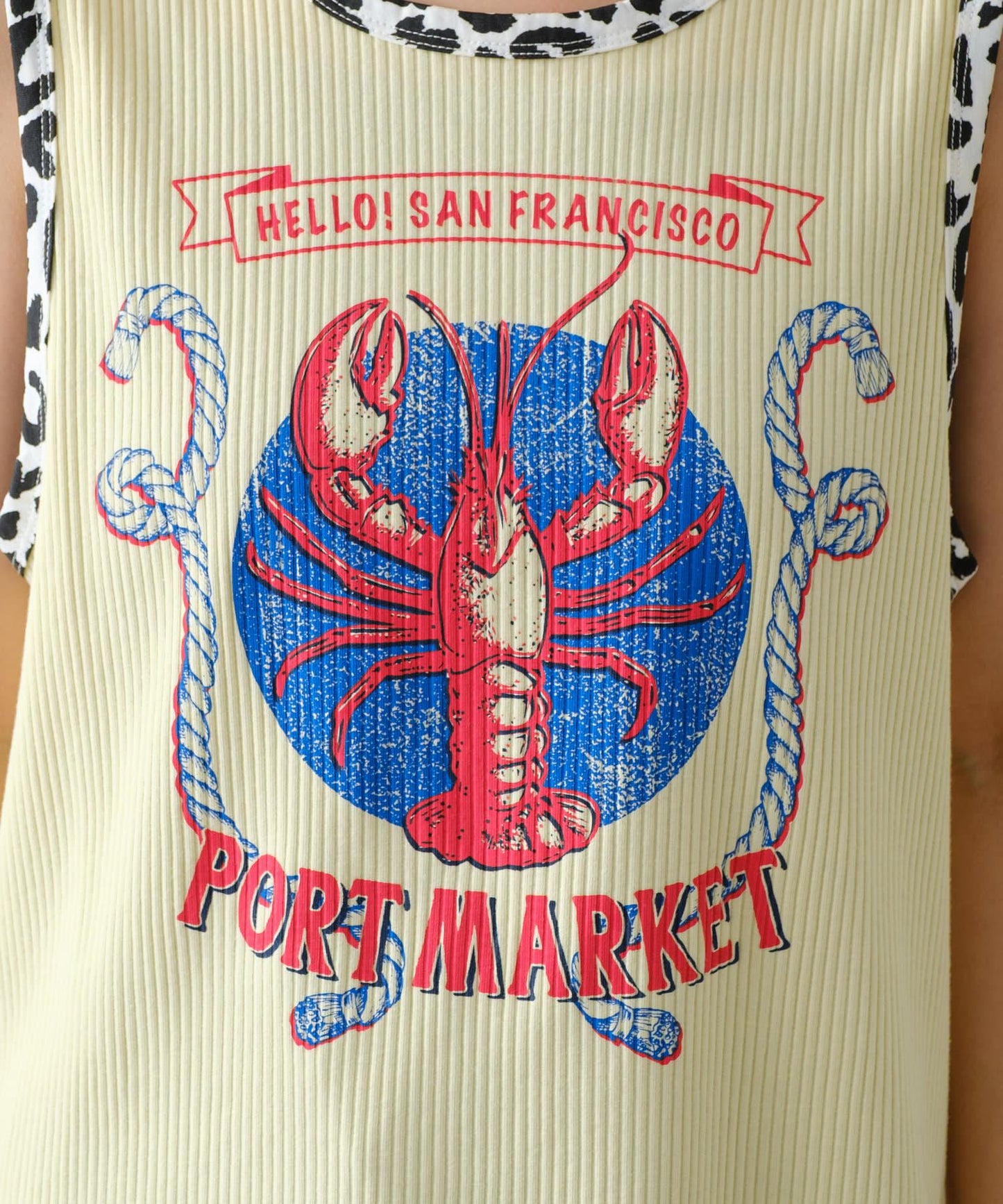 【HELLO.SANFRANCISCO】混搭豹紋拼接細管背心