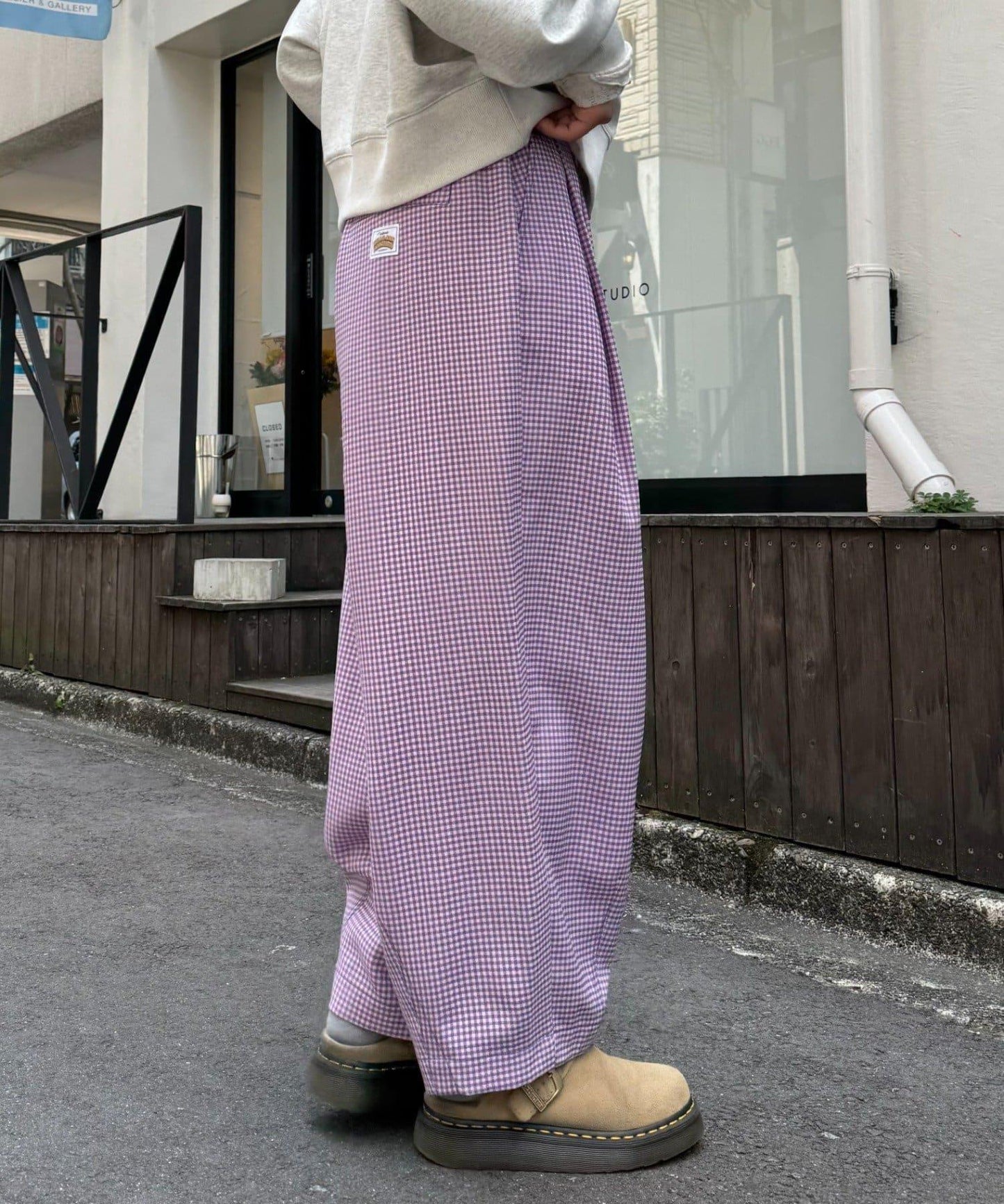 【HELLO.SANFRANCISCO】格子印花休閒褲