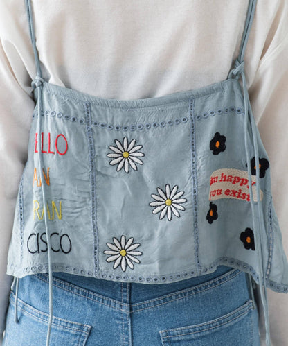 【HELLO.SANFRANCISCO/哈羅舊金山】原刺繡緞面吊帶