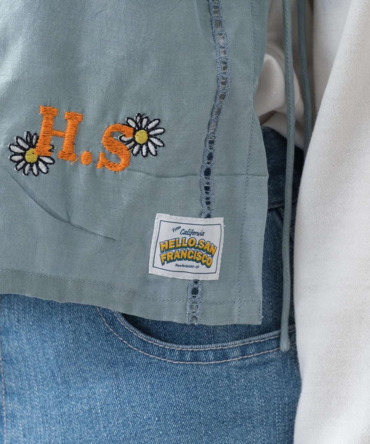 【HELLO.SANFRANCISCO/哈羅舊金山】原刺繡緞面吊帶
